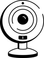 A doodle style icon showing webcam vector