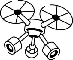 A sketchy style icon showing drone vector