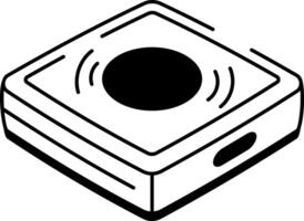 A hand drawn style icon showing wireless charging vector