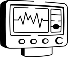 A drawing style icon showing heart rate vector