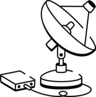 A sketchy style icon showing satellite dish vector