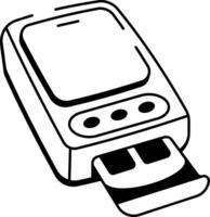 A drawing style icon showing pill dispenser vector