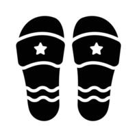 An editable glyph icon showing summer slippers, vector