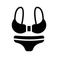 An icon of beach bikini designed in glyph style, vector