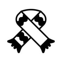 A customizable icon of winter scarf in glyph style. vector