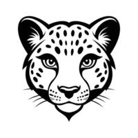 A spotted glyph icon of cheetah mascot face vector