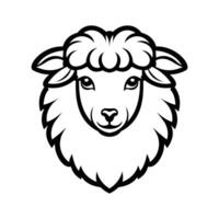 A fluffy glyph icon of sheep mascot face vector