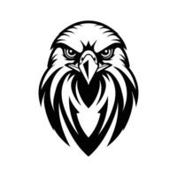 A majestic glyph icon of eagle head mascot vector