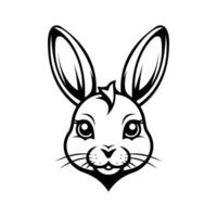 A fluffy glyph icon of rabbit mascot face vector