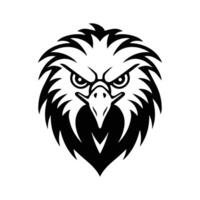 A soaring glyph icon of wild eagle face vector
