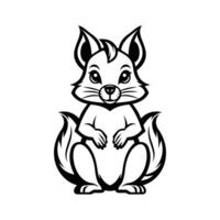A nutty glyph icon of squirrel mascot face vector