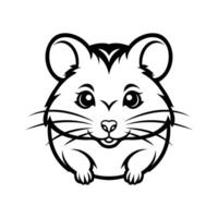 A tiny glyph icon of hamster mascot head vector