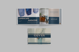 open and closed magazine mockup psd