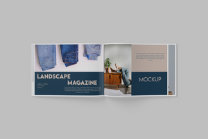 open magazine top view psd