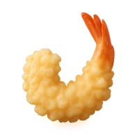 3D Rendered Tempura Prawn with Crispy Texture and Vibrant Color png
