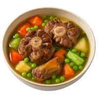 Hearty Oxtail Soup with Fresh Vegetables and Savory Broth png