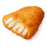 Simple 3D Fried Fish Piece on Transparent Background for Culinary Use png