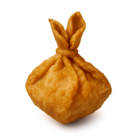Golden Fried Wonton in 3D Render With Unique Wrapping Technique png