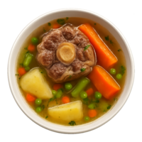 Oxtail Soup Delight with Vegetables in a Bowl png