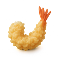 3D Rendered Tempura Prawn with Crunchy Texture and Bright Color png