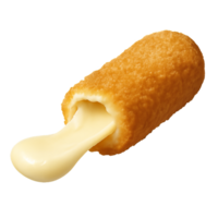 Simple 3D Render of Melting Cheese Stick on Isolated Background png