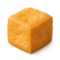 3D Render of Simple Fried Tofu Cube on a Transparent Background png