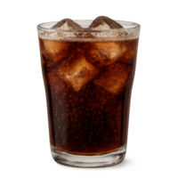Refreshing Effervescent Cola Drink in a Glass with Ice Cubes png