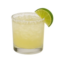 Refreshing Lime Margarita Cocktail in a Glass with Ice png