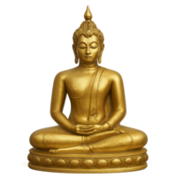 Golden Buddha Statue in Meditation Pose for Tranquil Spaces png
