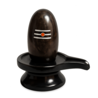 Polished Black Stone Shiva Lingam on Simple Base Display png