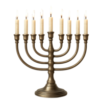 Simple Menorah on Display with Lit Candles for Decorative Events png