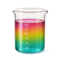 Colorful Science Beaker with Gradient Liquid for Experiments png