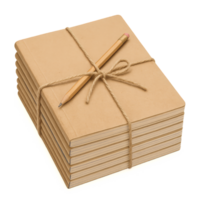 Simple Tied Notebook Stack with Pencil for Creative Composition png