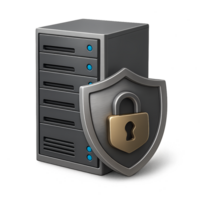 3D Secure Server with a Shield Icon Representing Data Protection png