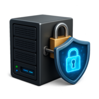 Secure Server Module with Lock Icon for Digital Protection and Safety png