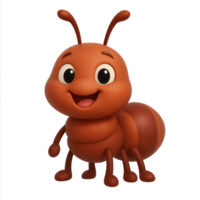 Playful Cartoon Ant Character with a Charming Expression and Design png