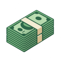 Stacked Banknotes Illustration Featuring Simple Green Currency Design png