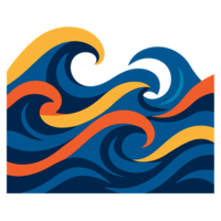 Dynamic Wave Patterns in Vibrant Colors for Artistic Use png