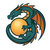 Enchanting Dragon Holding a Glowing Orb in a Fantasy Style Design png