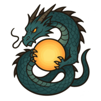 Glowing Orb Held by a Mythical Dragon in a Simple Design png