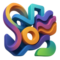 Vibrant Geometric Forms in Abstract Composition with Curved Lines png
