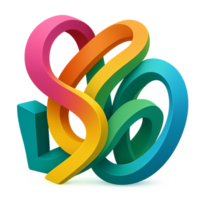 Vibrant Geometric Forms with Simple Curves and Colors png