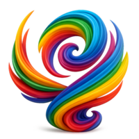 Colorful Rainbow Swirl Dynamics Abstract Art for Creative Projects png