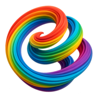 Vibrant Rainbow Swirl Abstract Art with Dynamic Flow and Color png