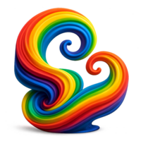 Dynamic Rainbow Swirls in Bright Colors for Creative Projects png