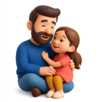 Heartwarming Family Moment with Father and Daughter in Joyful Interaction png