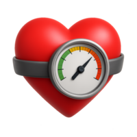 Simple Heart Gauge with Colorful Measurement Indicators and Strap png