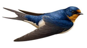 Detailed illustration of a barn swallow bird isolated on transparent background png