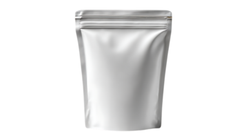 Blank white stand up pouch with zipper closure for packaging food or products isolated on transparent background png