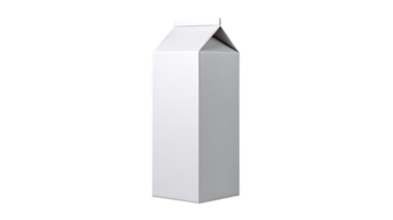 A plain white carton with a peaked top commonly used for milk or juice isolated on transparent background png